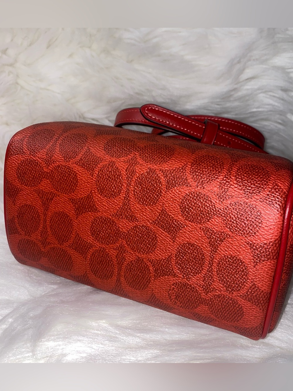 Coach purse Mini Rowan Crossbody Bag In Signature Canvas in Crimson color New - Picture 5 of 13